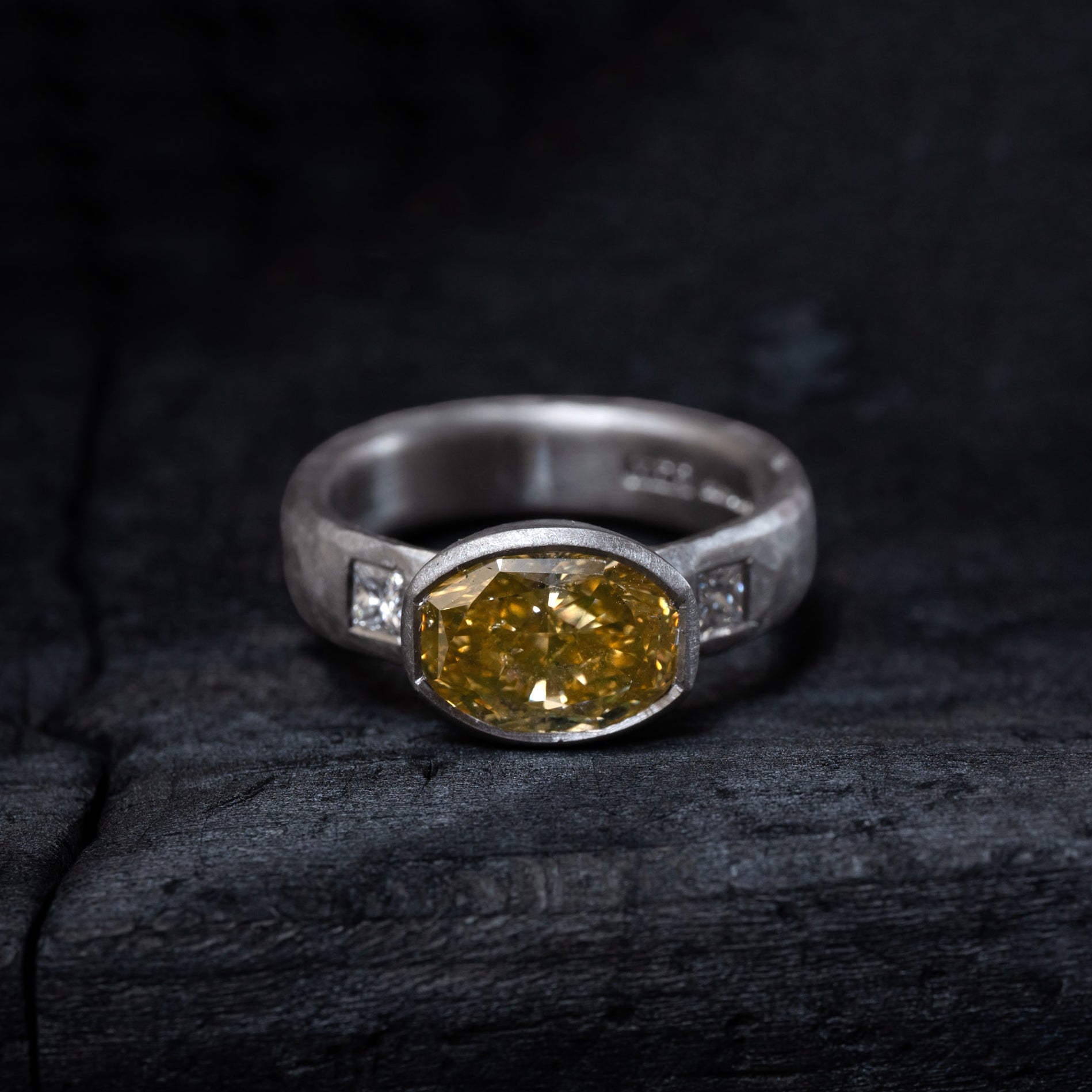 Platinum Yellow Diamond Ring