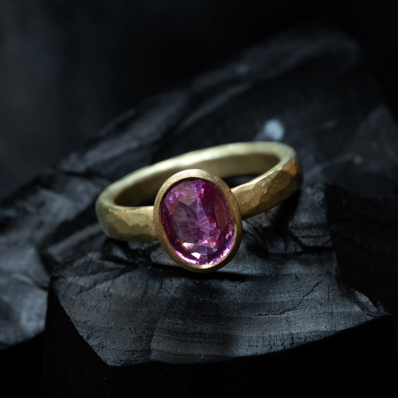 Oval Pink Sapphire Ring