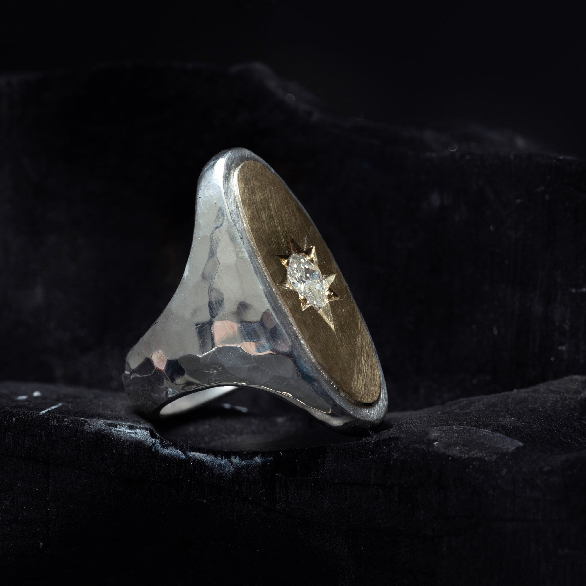 Silver and Gold Signet Ring