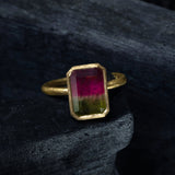 Bi Coloured Tourmaline Ring