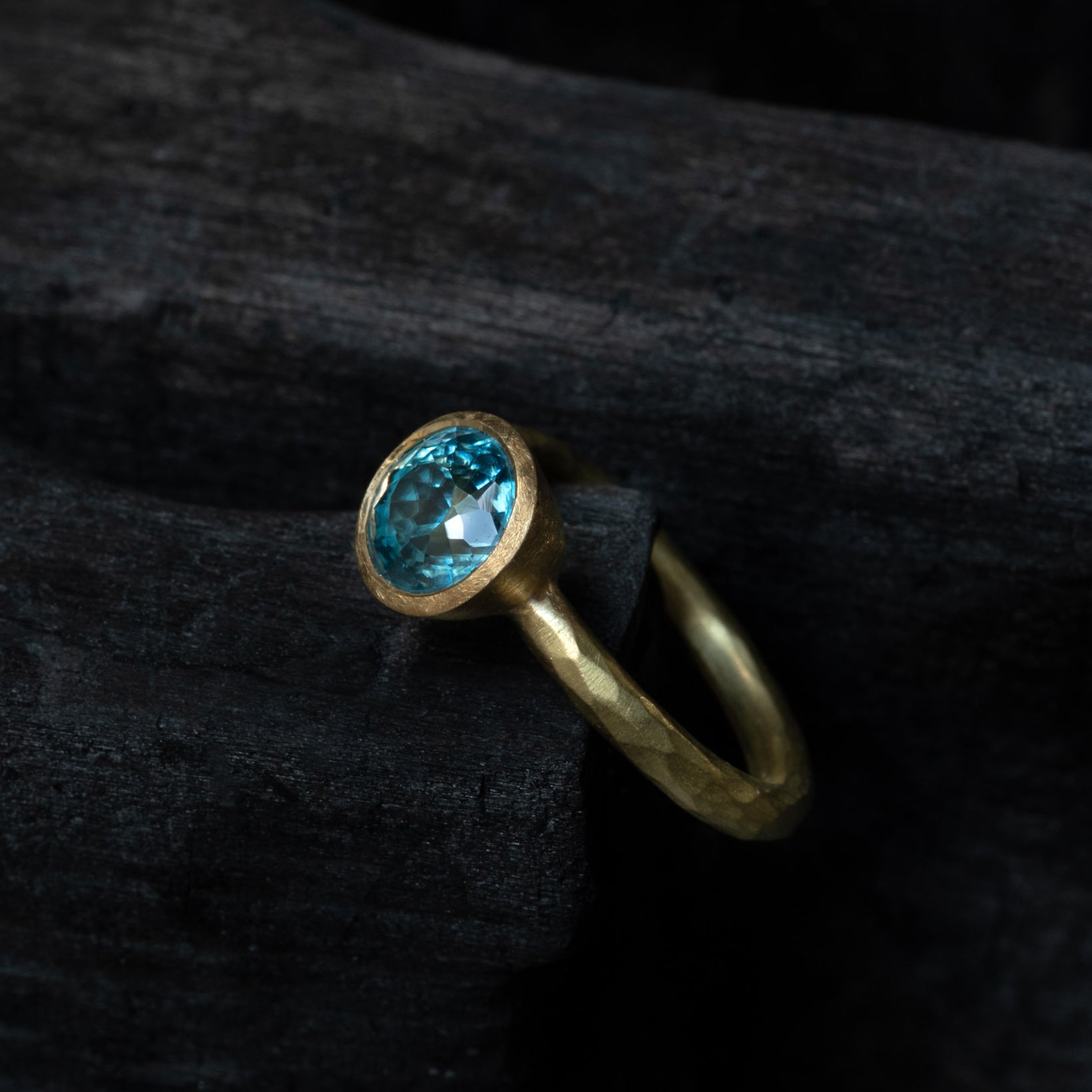Blue Zircon Ring