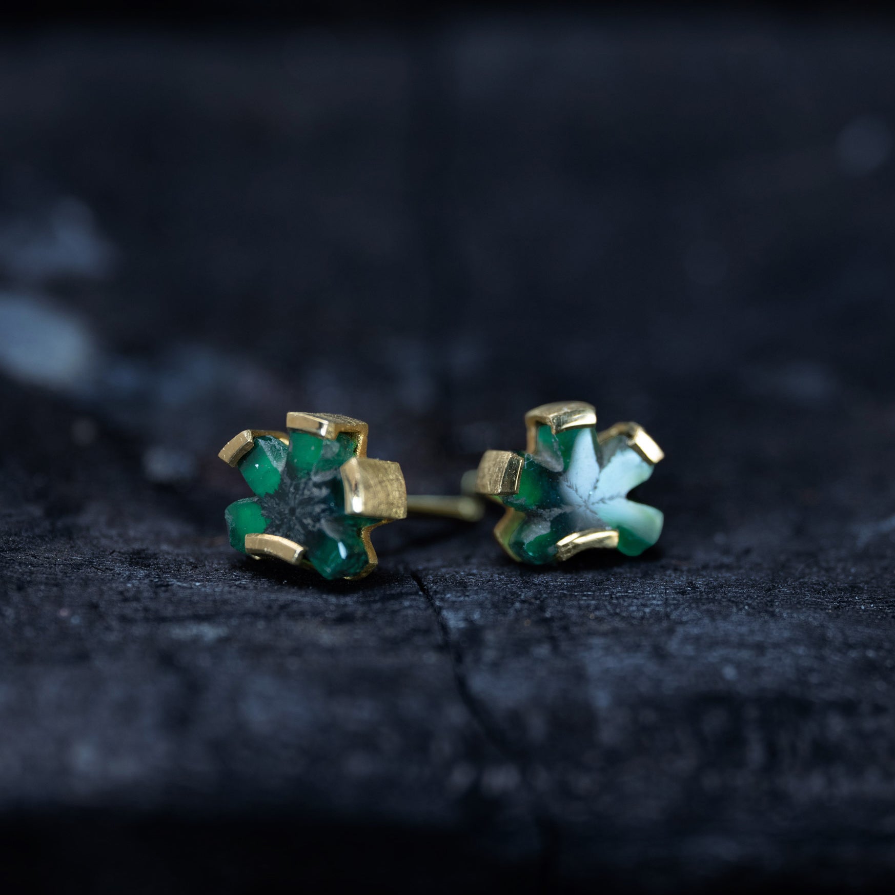 Trapiche Emerald Earrings