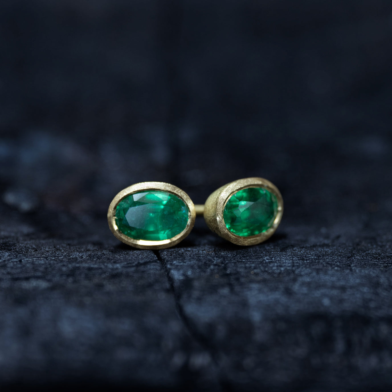 Oval Emerald Stud Earrings