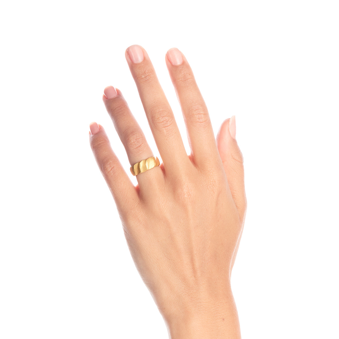 Wide Gold Wave Ring