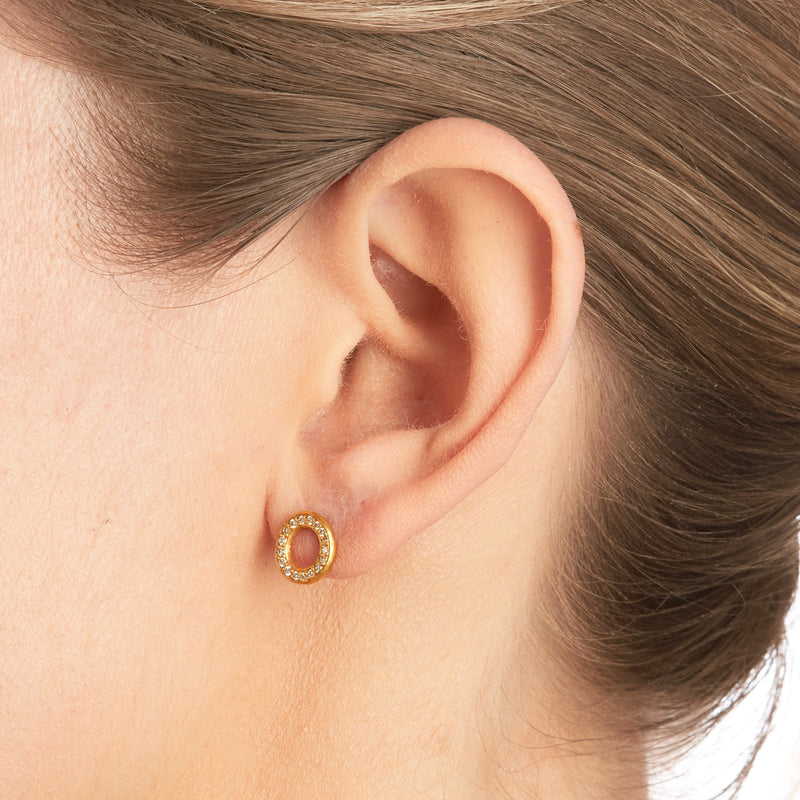 Gold Open Disc Earrings