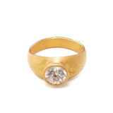 Gold Old Cut Diamond Signet Ring