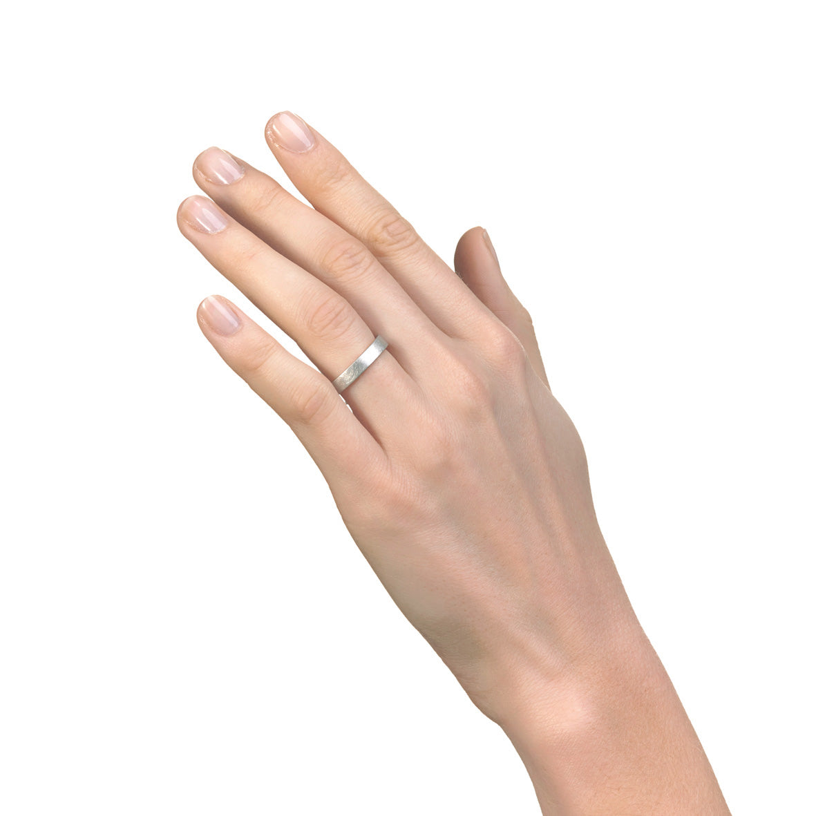 4mm Platinum and Gold D Shaped Ring