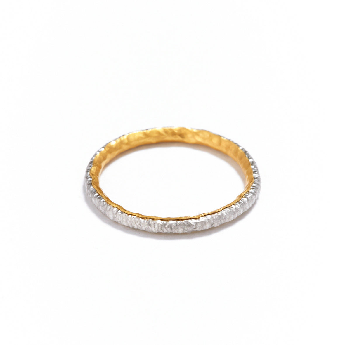 Pinched Platinum and Gold Ring