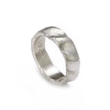 Wide Platinum Wave Ring