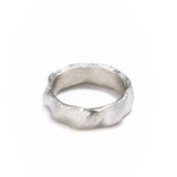 Wide Platinum Wave Ring