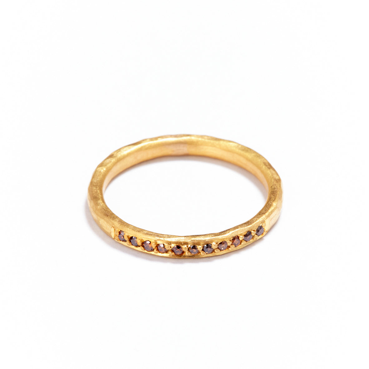 Gold Channel Set Cognac Diamond Ring