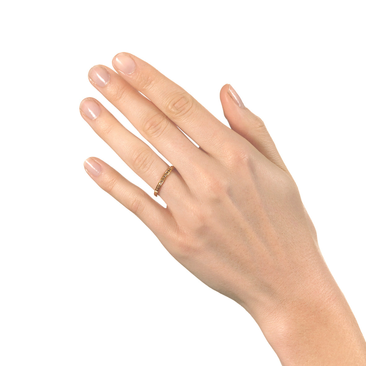 Gold Channel Set Cognac Diamond Ring