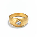 Gold Diamond Signet Ring