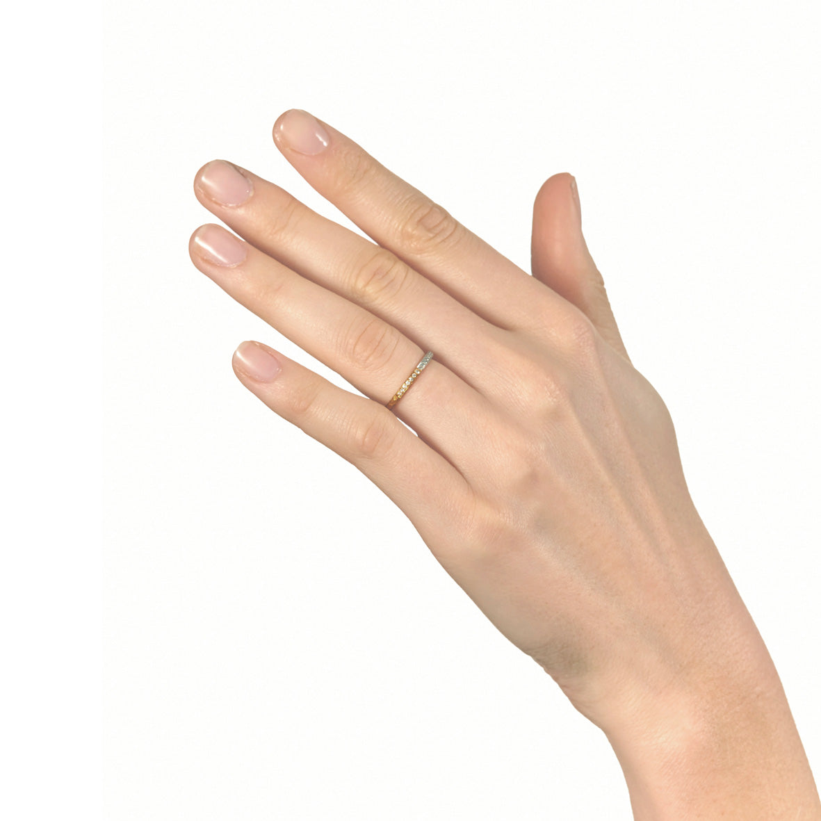 1.8mm Pinched Half and Half Channel Set Diamond Ring