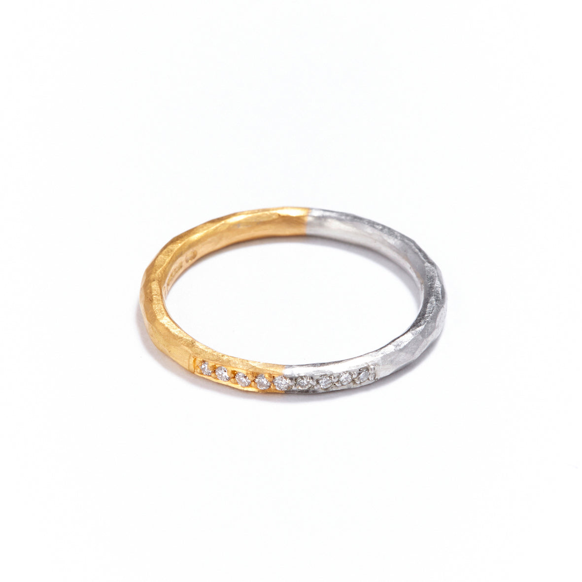 2mm Half and Half Channel Set Diamonds Ring