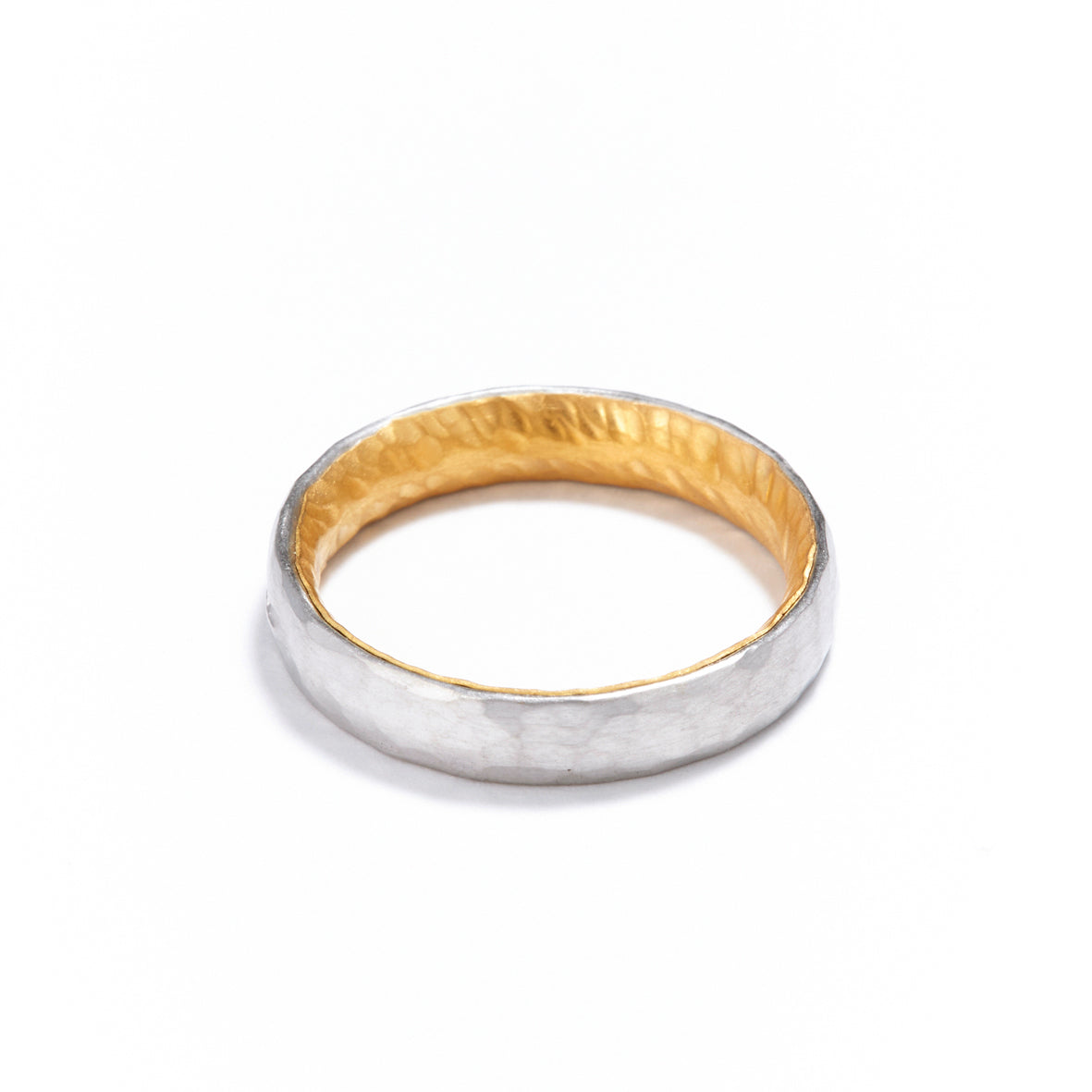 4mm Platinum and Gold Ring