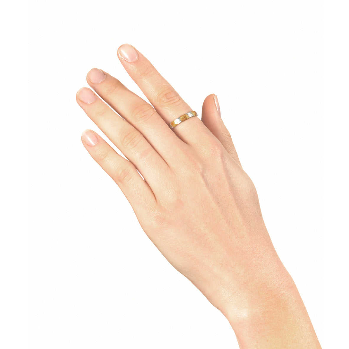 3.5mm Platinum and Gold Wave Ring