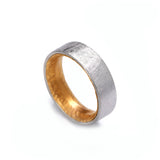 6mm Platinum and Gold D Shaped Ring