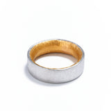6mm Platinum and Gold D Shaped Ring