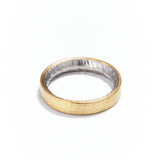 4mm 18ct Gold and Platinum D Shaped Ring