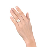 Hammered Silver Round Signet Ring