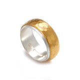 8mm Silver and Gold Ring