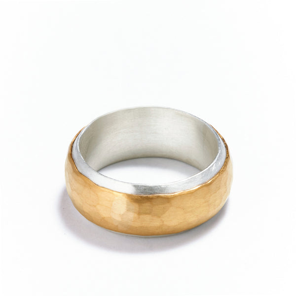 8mm Silver and Gold Ring