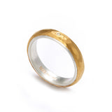 4mm Silver and Gold with Diamond Ring