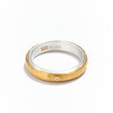 4mm Silver and Gold with Diamond Ring
