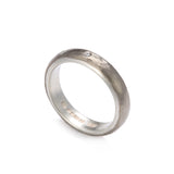 4mm Silver and White Gold with Diamond Ring