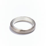 4mm Silver and White Gold with Diamond Ring