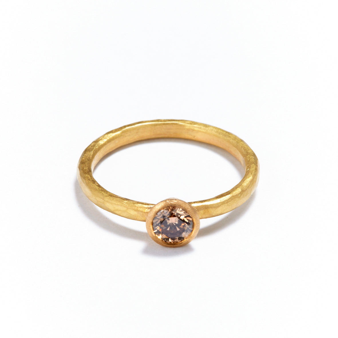 Gold Cognac Diamond Ring