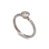 Pinched Platinum Diamond Ring