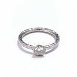 Pinched Platinum Diamond Ring