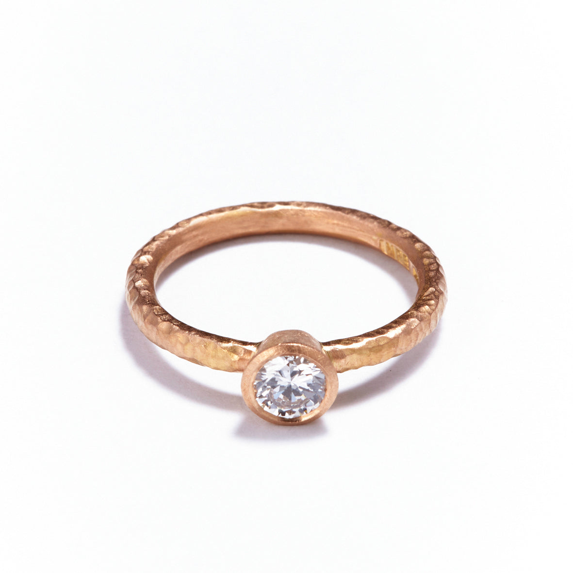Pinched Rose Gold Diamond Ring