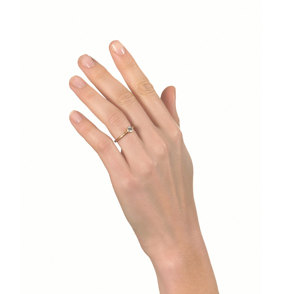 Pinched Rose Gold Diamond Ring