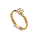Yellow Gold Princess Cut Diamond Ring