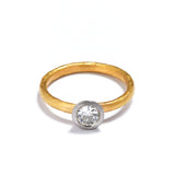 Gold and Platinum Old Cut Diamond  Ring