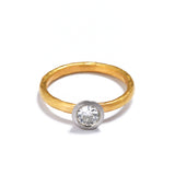 Gold and Platinum Old Cut Diamond Ring