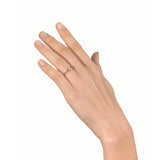 Pinched Gold and Platinum Claw Set Diamond Ring