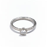 Pinched Platinum Diamond Ring