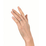 D Shaped Platinum Cushion Cut Diamond Ring