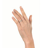 D Shaped Platinum Cushion Cut Diamond Ring