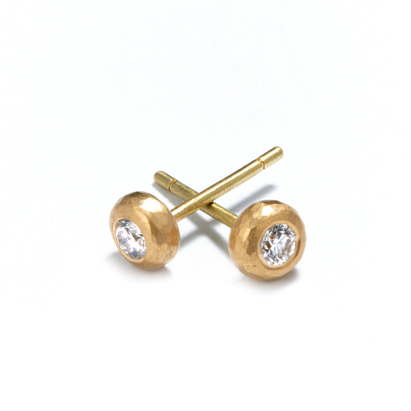 18ct Gold Ball Stud Diamond Earrings