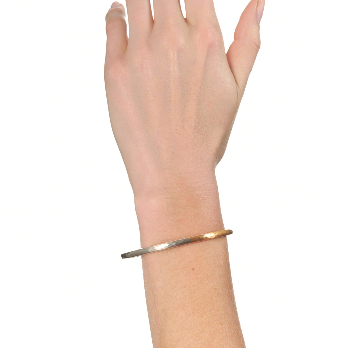 4mm Gold and White Gold Half and Half Bangle