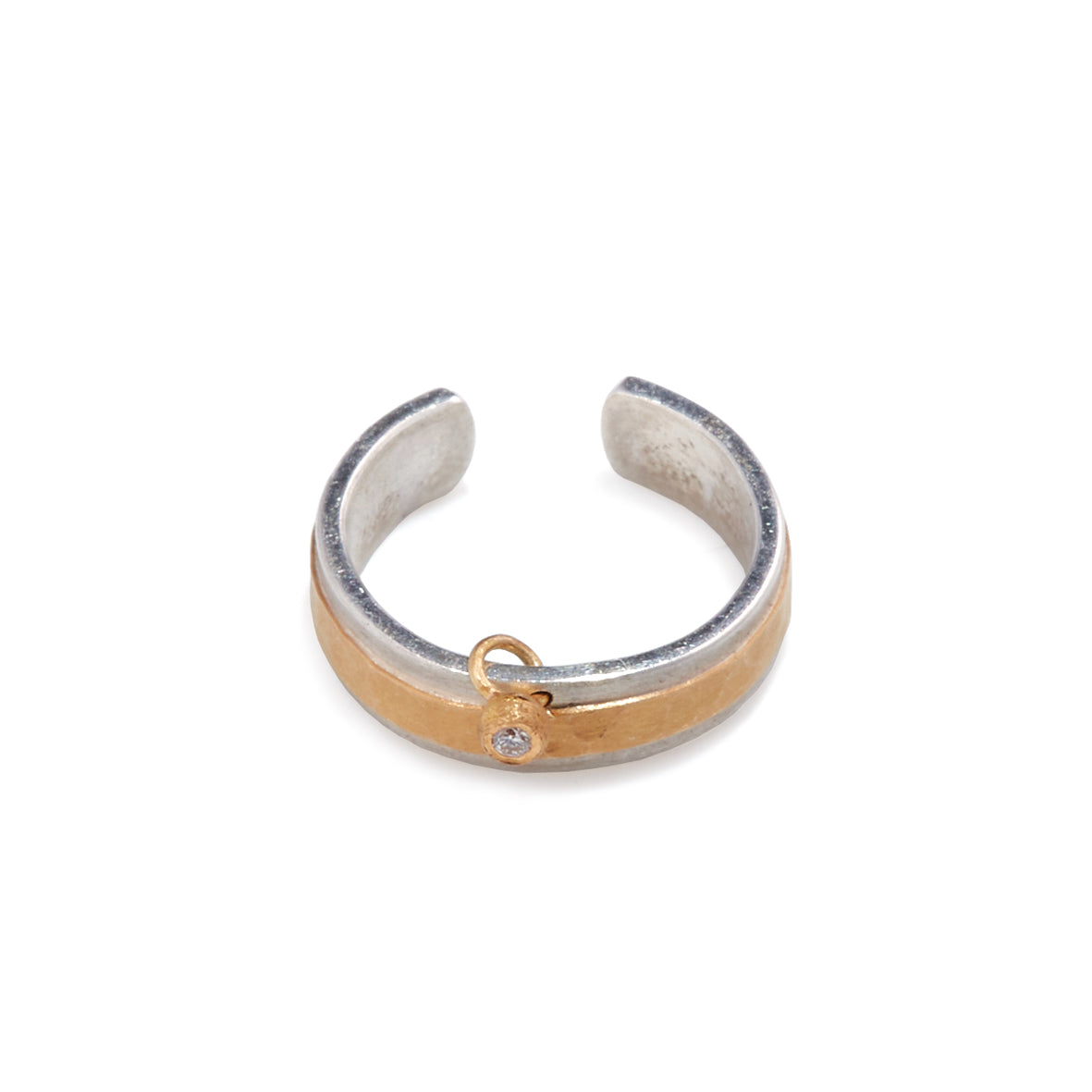 Silver and Gold Ear Cuff with Charm