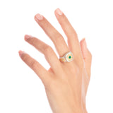 Silver and Gold Star Set Signet Ring