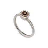 Platinum Cognac Diamond Ring