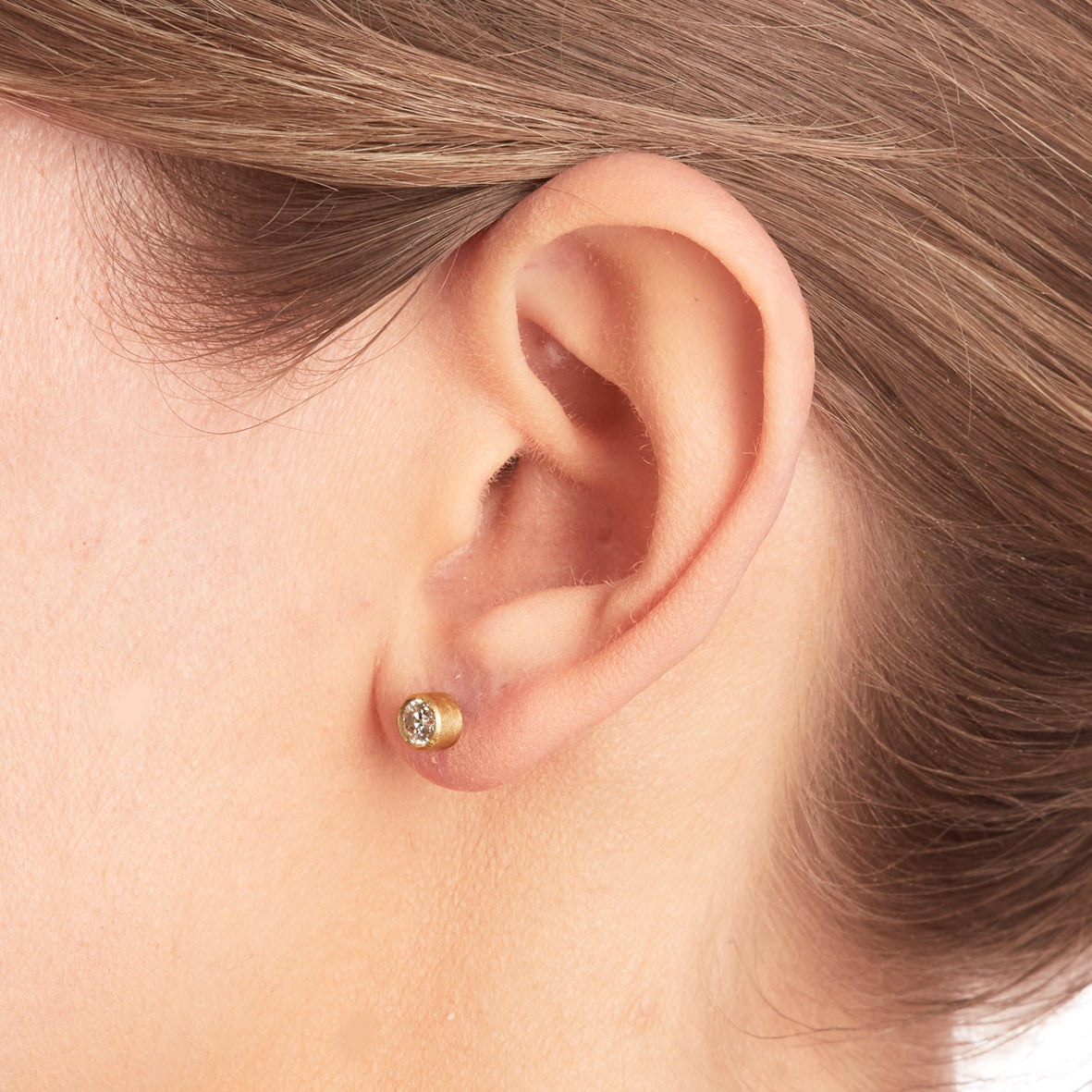 Gold Old Cut Diamond Studs Earrings