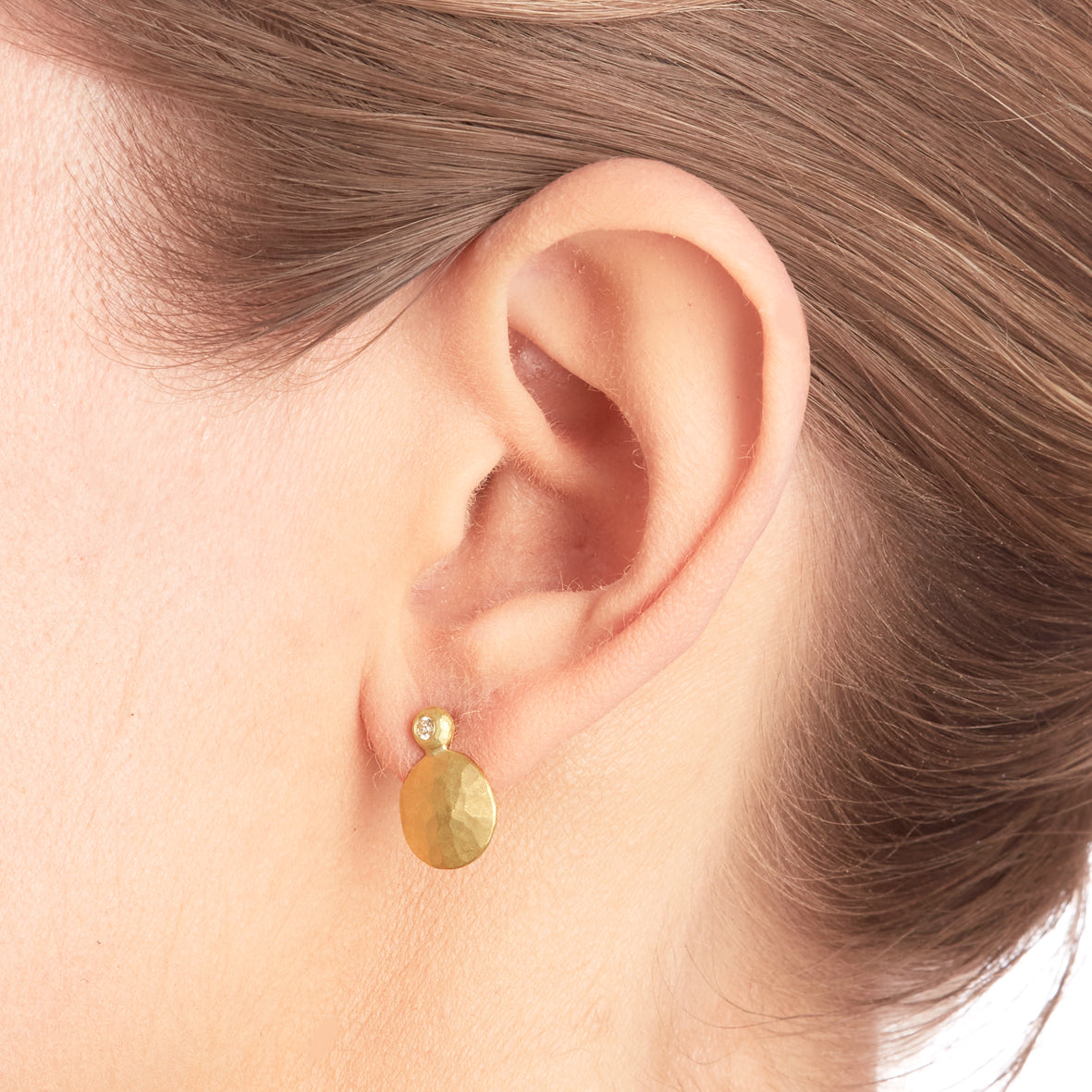 Hammered Ball Disc Earrings